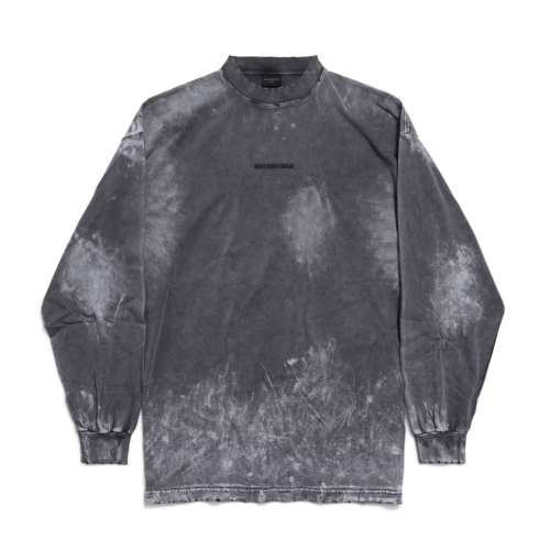 Balenciaga 발렌시아가 백 롱 슬리브 라지 핏 티셔츠 블랙