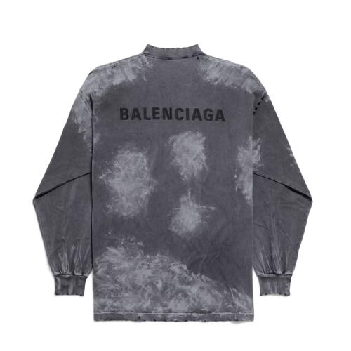 Balenciaga 발렌시아가 백 롱 슬리브 라지 핏 티셔츠 블랙
