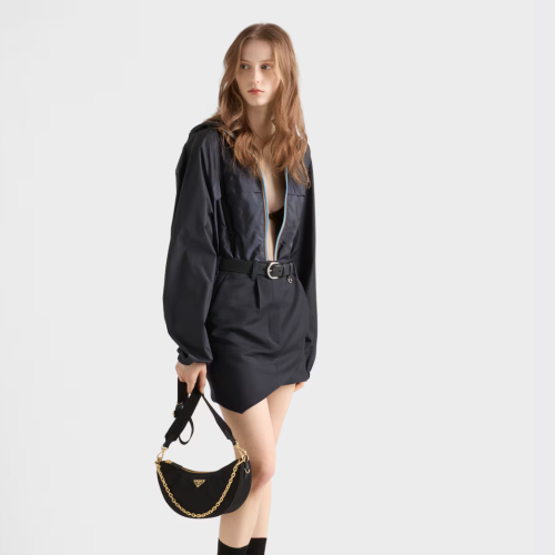 Prada Demi-lune Re-Nylon 숄더 백