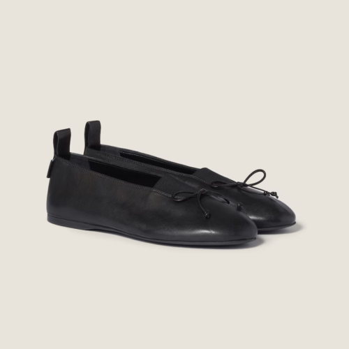 MiuMiu 미우미우 엘란 나파 가죽 발레리나 슈즈