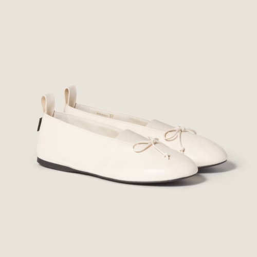 MiuMiu 미우미우 엘란 나파 가죽 발레리나 슈즈
