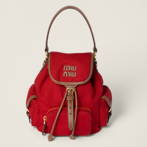 MiuMiu 미우미우 캔버스 및 가죽 백팩