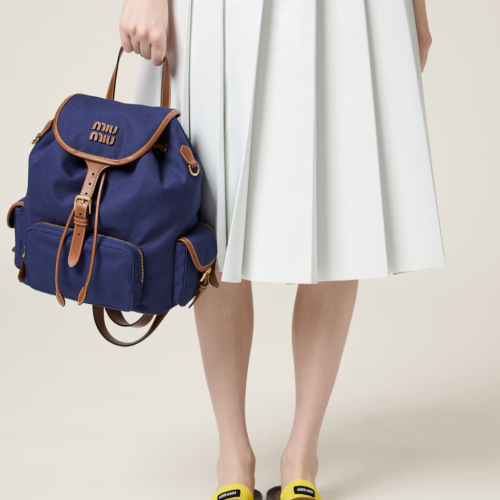 MiuMiu 미우미우 캔버스 및 가죽 백팩