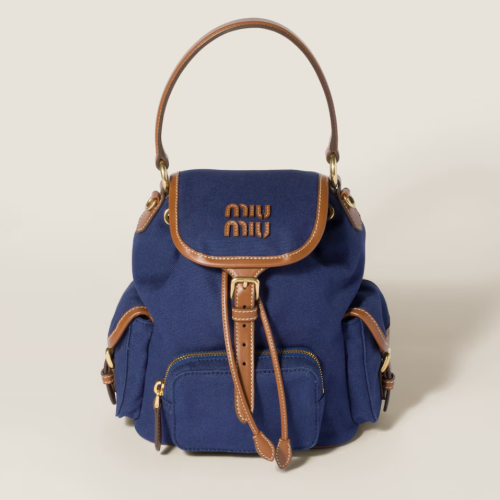 MiuMiu 미우미우 캔버스 및 가죽 백팩