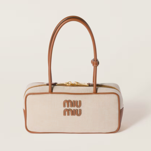MiuMIu 미우미우 캔버스 및 가죽 보 백