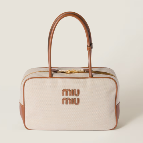 MiuMiu 미우미우 캔버스 및 가죽 보 백