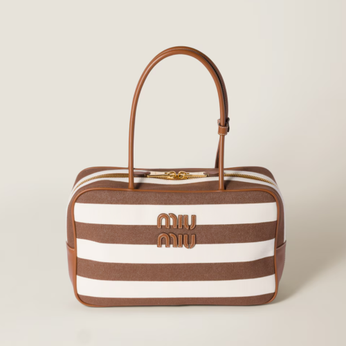 MiuMiu 미우미우 캔버스 및 가죽 보 백