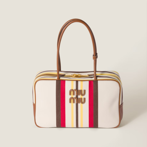MiuMIu 미우미우 캔버스 및 가죽 보 백