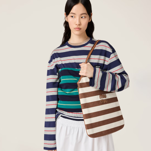 MiuMiu 미우미우 캔버스 및 가죽 아이비 백
