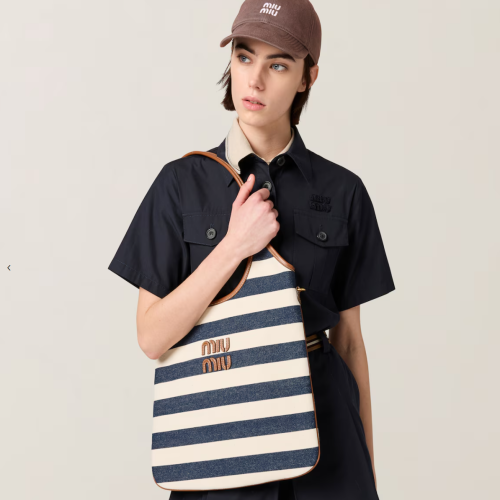 MiuMiu 미우미우 캔버스 및 가죽 아이비 백