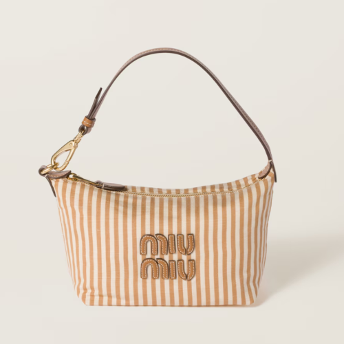 MiuMiu 미우미우 로고 장식 자카드 패브릭 파우치