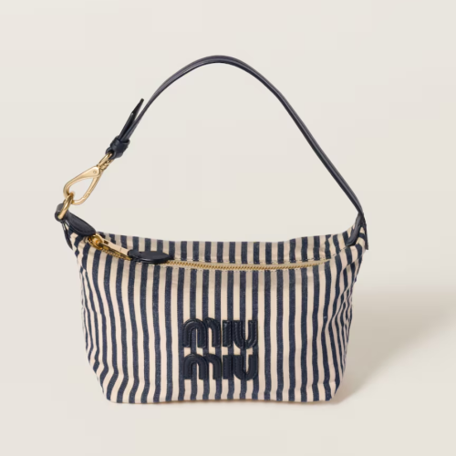 MiuMiu 미우미우 로고 장식 자카드 패브릭 파우치