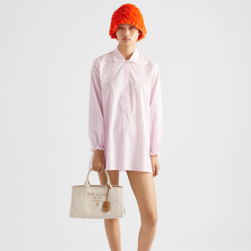 Prada 프라다 라지 리넨 혼방 핸드백