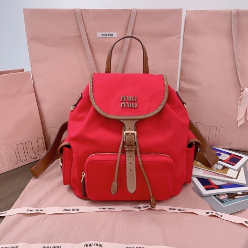 MiuMiu 미우미우 캔버스 및 가죽 백팩