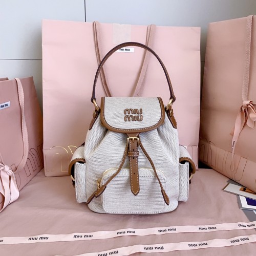 MiuMiu 미우미우 캔버스 및 가죽 백팩