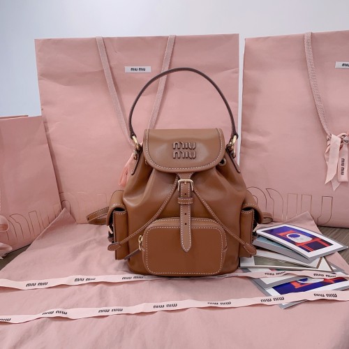 MiuMiu 미우미우 캔버스 및 가죽 백팩