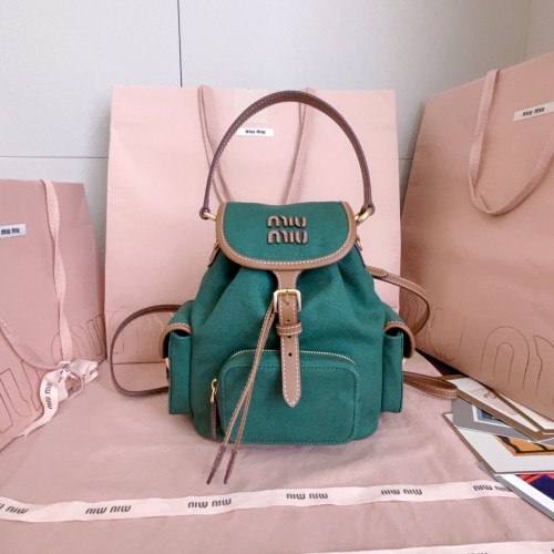 MiuMiu 미우미우 캔버스 및 가죽 백팩