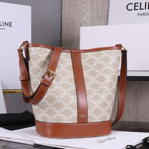 Celine 셀린느 스몰 버킷 - 트리옹프 캔버스 & 카프스킨